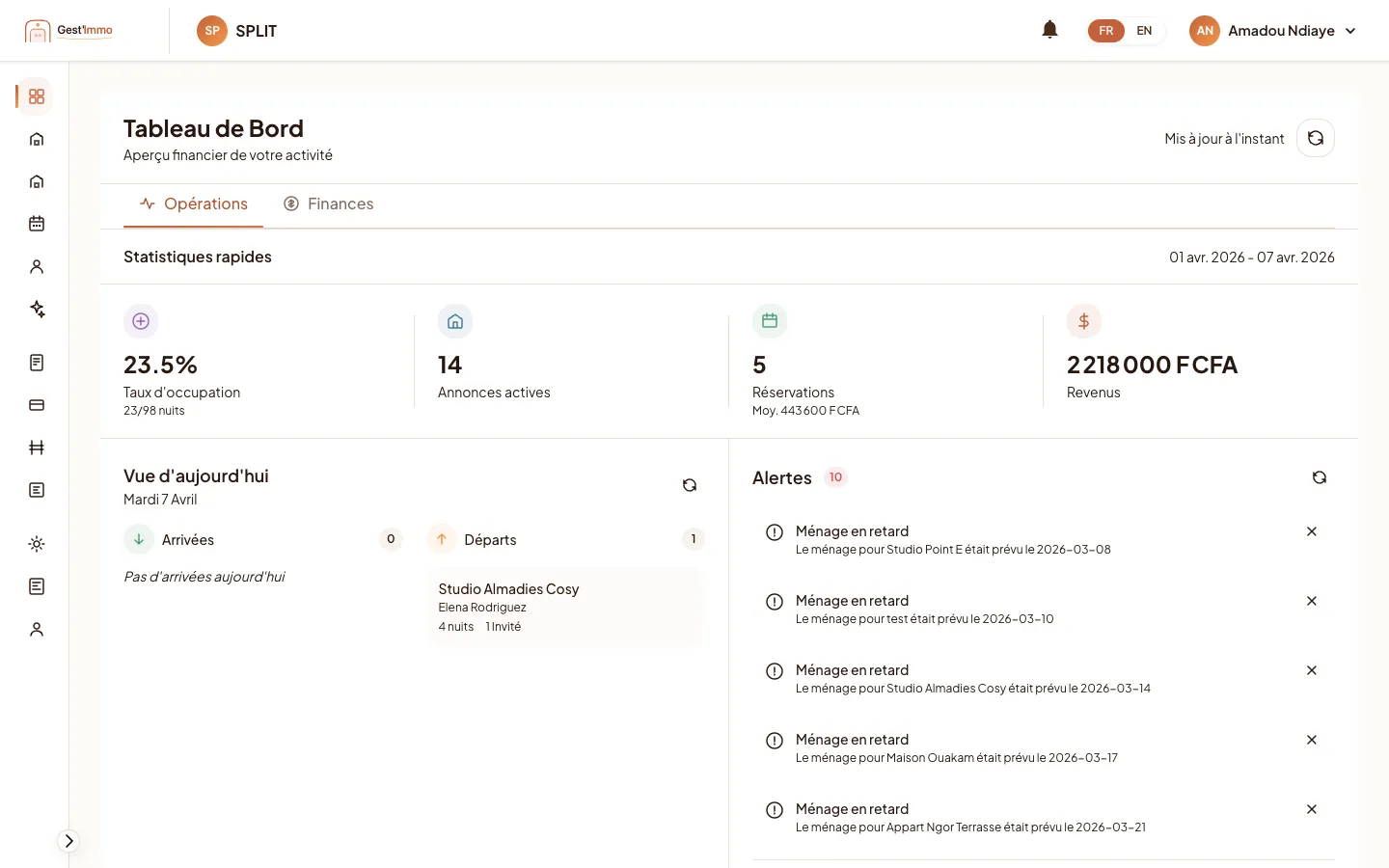 Tableau de bord opérationnel